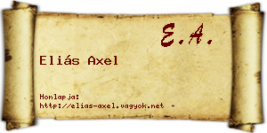 Eliás Axel névjegykártya